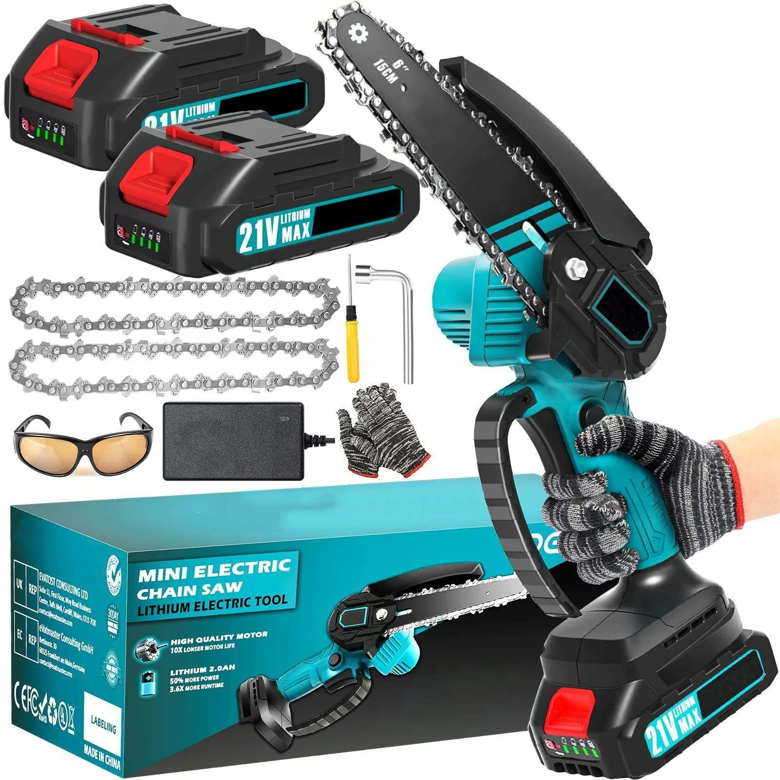 Chain Saw Chainsaw Wholesale Factory Supply Outdoor Battery Wood Cutting Machine Electric Cutter Chain Saw Mini Chainsaw