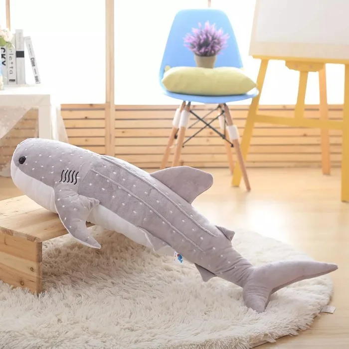 Simulated Marine animal blue whale shark plush toy whale shark action figure pillow cloth doll warm hand pillow
