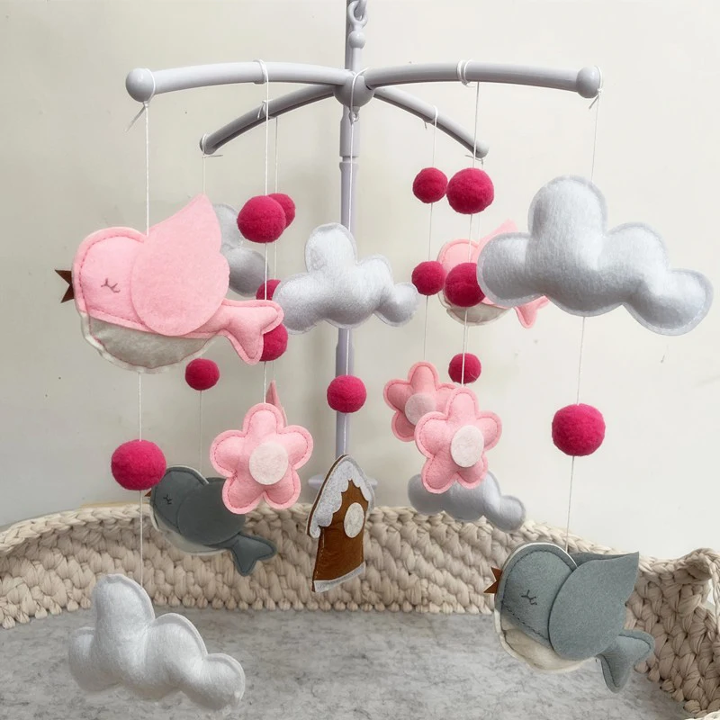 ECO Friendly Felt Wildlife animal crib hanging Jungle animals theme baby crib toy felt baby mobile for Newborns