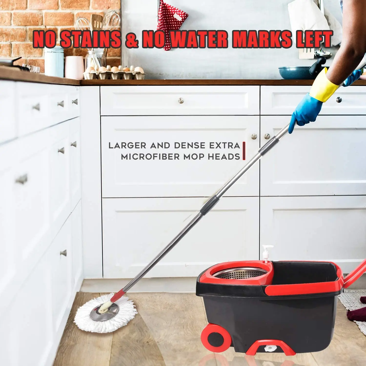 Household cleaning Products Double Drive Microfiber 360 Spin magic Mop And Bucket