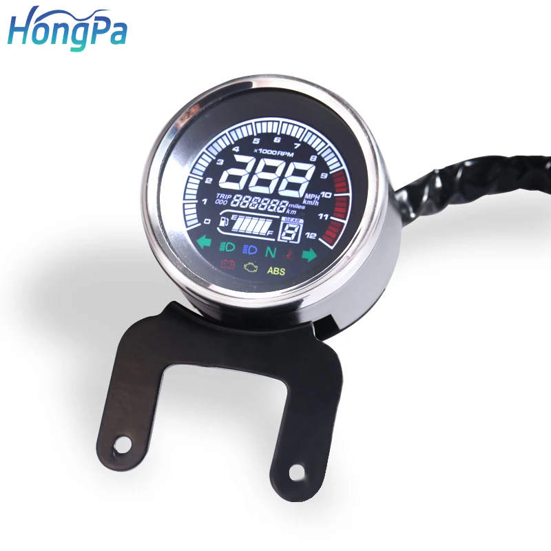 Multifunction Motorcycle LCD Digital Odometer Universal Instrument LED Speedometer Tachometer