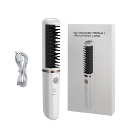 Top quality electric hair straightener curling comb wireless hair straight comb hot comb hair