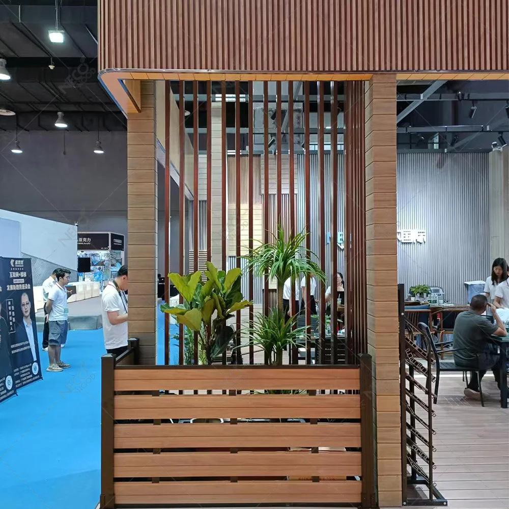 Free Sample Waterproof Durable Wood Plastic Composite Wainscot Wpc Cladding for Hallway Lobby Home Decor Wall Panel