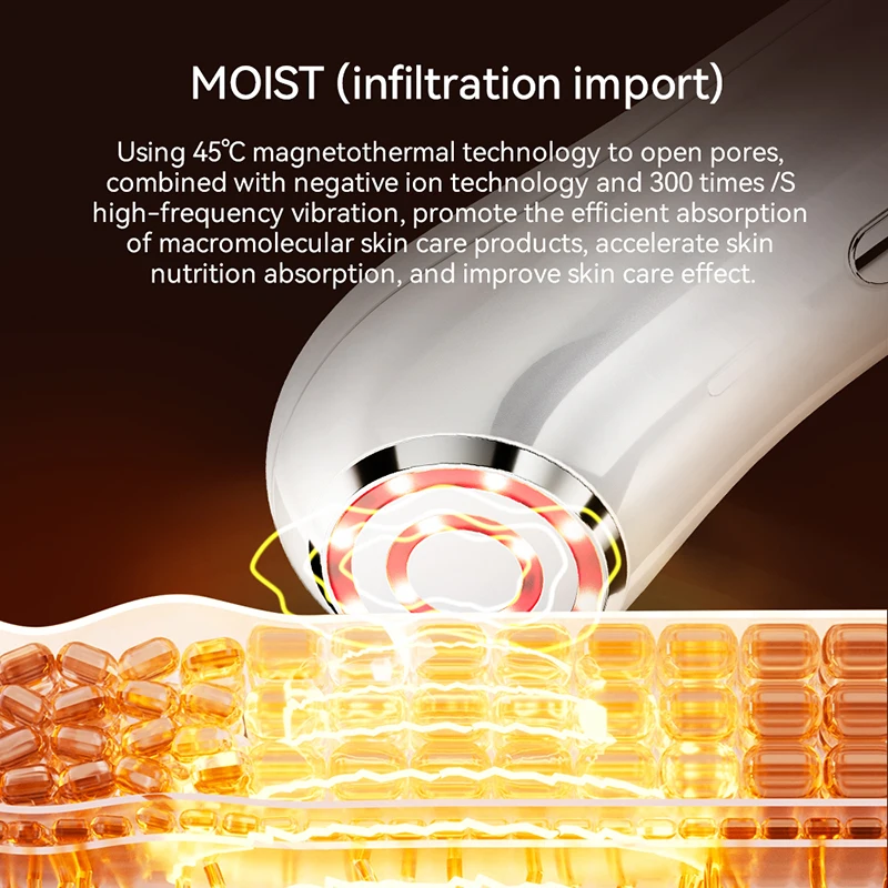 Portable Skin Rejuvenation Moist Face Lifting LED Nutrition EMS RF Beauty Device Facial Beauty Machine