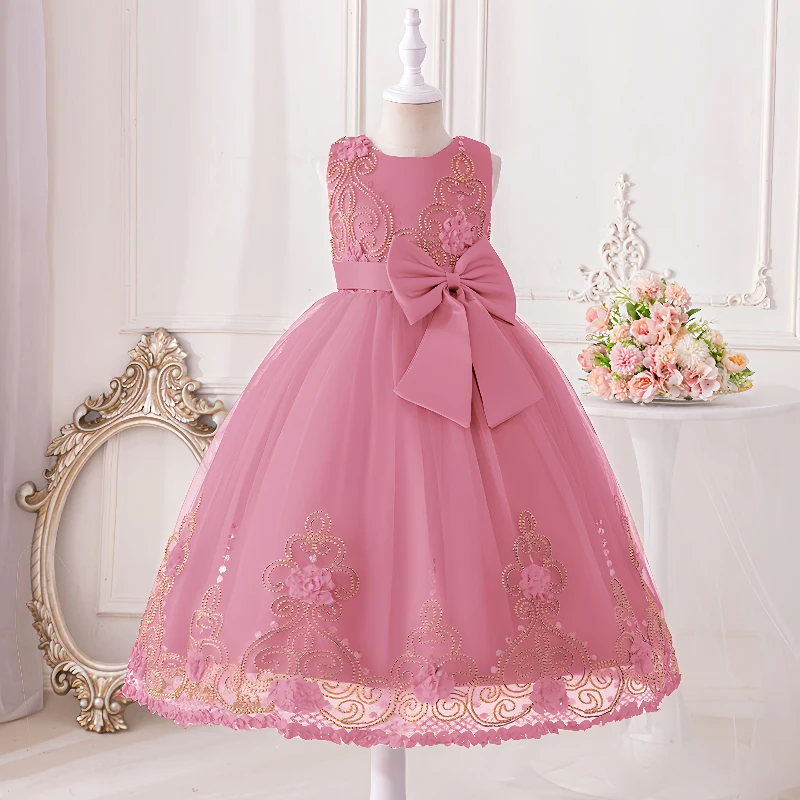 new bows party toddlers clothing princess teenagers ball gowns birthday summer children dress baby girls dresses