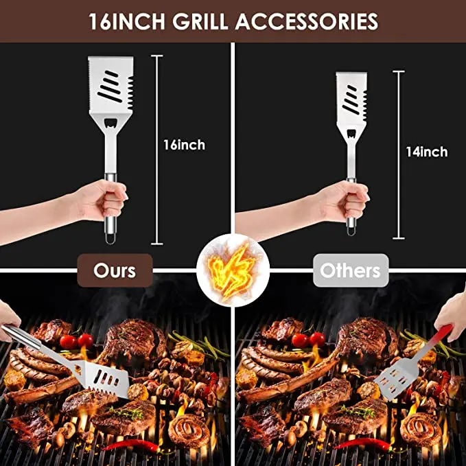 27 PCS BBQ Tool Set Stainless steel bbq tools Grill Spatula Barbecue Accessories Utensils Kit Tongs For Outdoor Camping Party