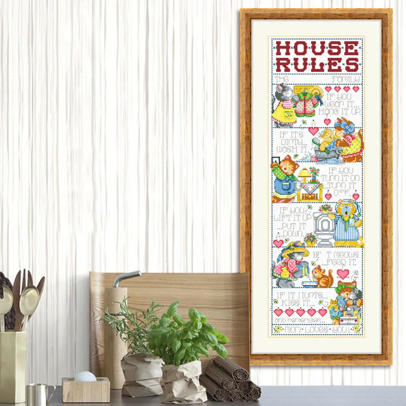 
embroider DIY DMC Cross stitch Sets For Embroidery kits The cat house rules factory direct sale cartoon 