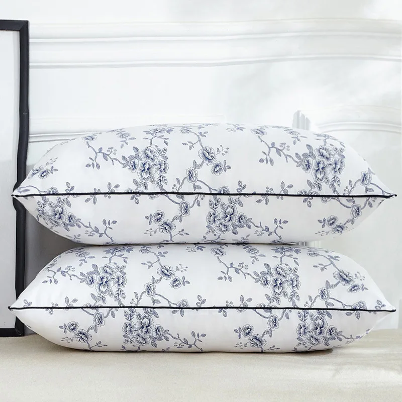 Queen Size Bed Pillows Set of 2, Plush Cooling Hotel Quality Pillows with Breathable Skin-Friendly Microfiber Cover