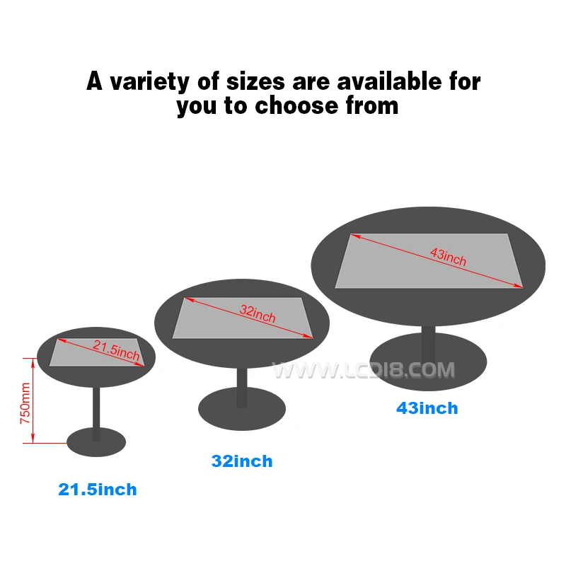 21.5 32 43 inch round interactive multi touch screen table smart Waterproof Interactive Table LCD  Indoor coffee table display
