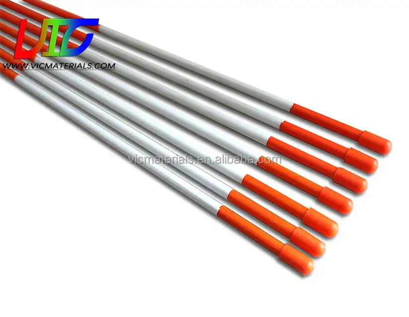 Economical fiberglass driveway marker stakes with light, Orange fiberglass mark stakes, fiberglass plow markers