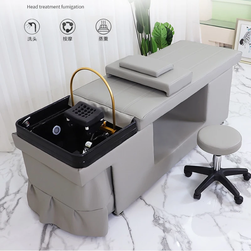 Electronic Component Brown Hair Wash Basin Spa With Hitter Salon Korea Massage Bed