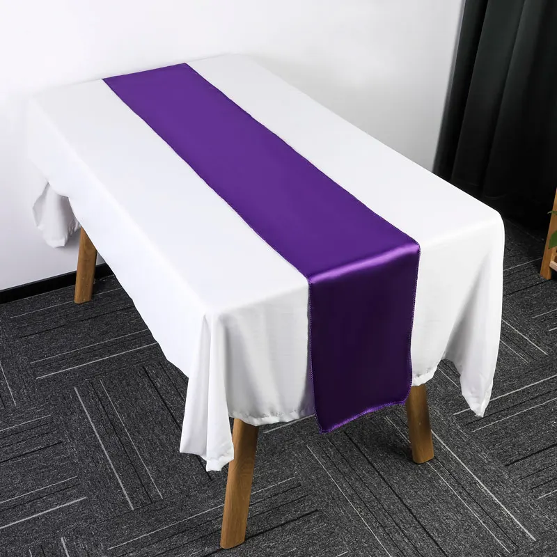 Custom Logo Modern Fancy Wedding Party Events Luxury Sustainable Dining Satin Table Runners