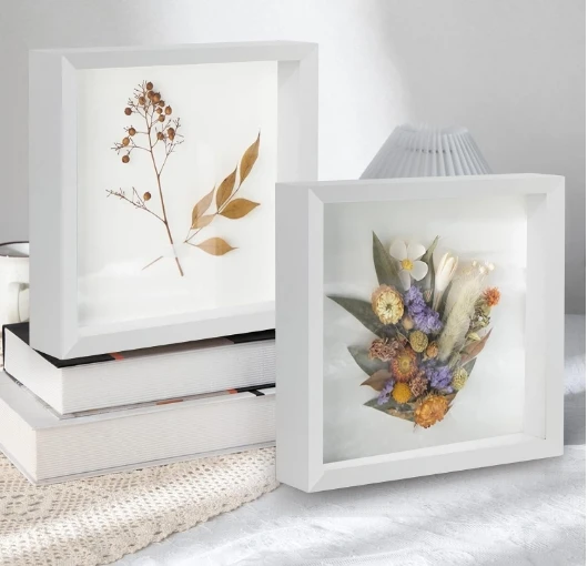 Shadow Box Frame Display Case 3D Picture Frame with Deep Wood Transparent Glass Display Case Box for Photos Memorabilia