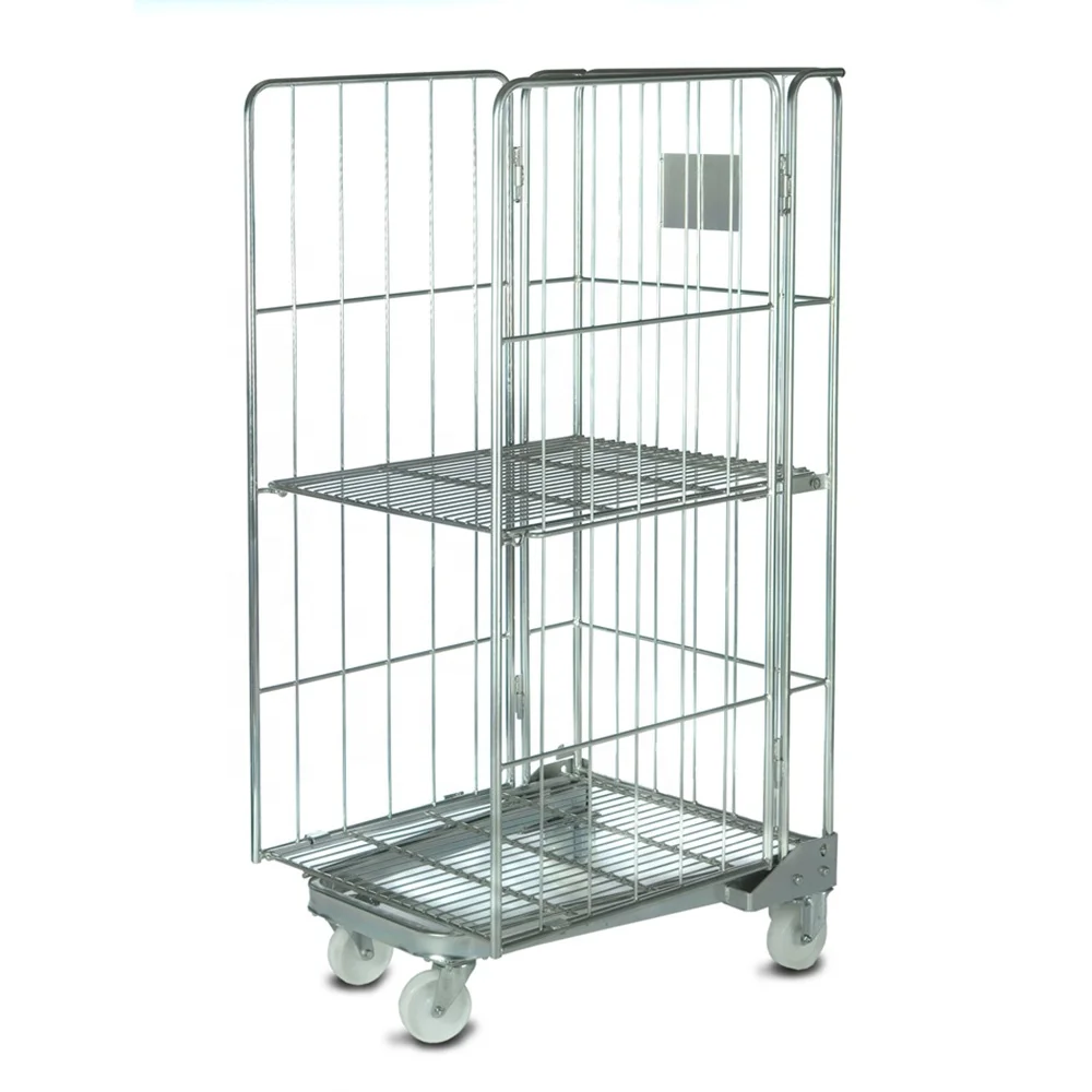 Rolling cage warehouse storage container  500KG mobile cage