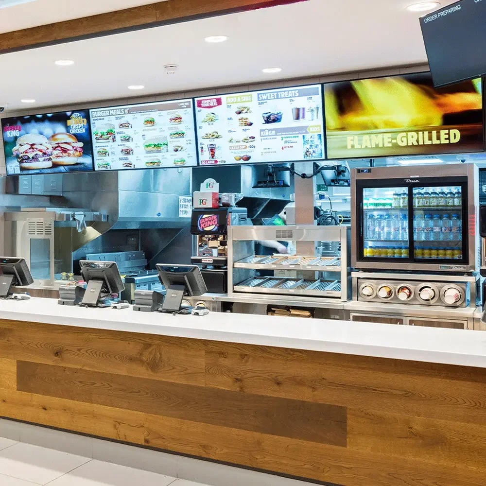 Hanging Wall Mounted HD Screen 55Inch Lcd Digital Signage And Display Digital Menu Board For Coffee House Fast Food Stores
