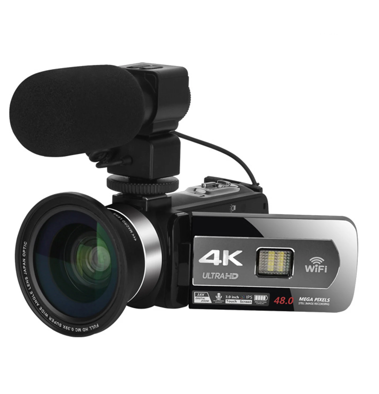 4K Video Camera 48MP Vlogging for Youbute Recorder WiFi Night Vision Cam Time-lapse Photography Touch Screen Camcorder