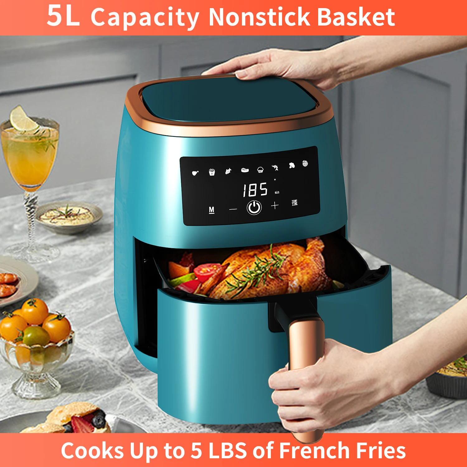 Hot Sales fryer without oilair fryer distributorsilvercrest air fryerfreidora de aire digitaldeep air fryerair fryers 5L