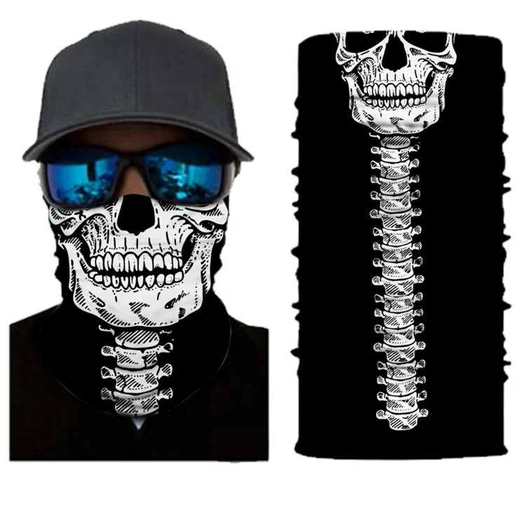 Skull Masks Bicycle Ski Half Face Mask Ghost Scarf Neck Warmer Multi Use Magic Cycling Face Shield Halloween Props