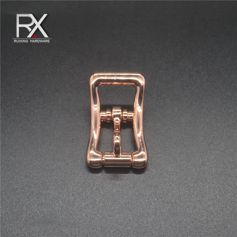 Custom rose gold color zinc alloy tongue pin buckle Strap Adjustable belt Buckle with tongue clasp for belt garment nickel free