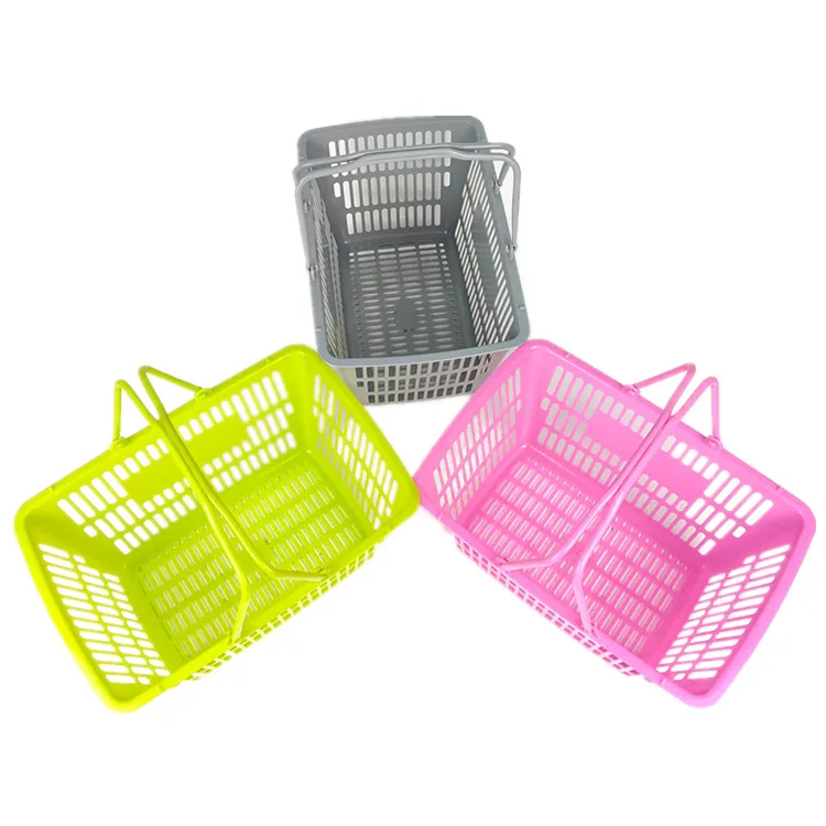 Manufacturer wholesale 10L small plastic hand shopping basket for supermarket and stores