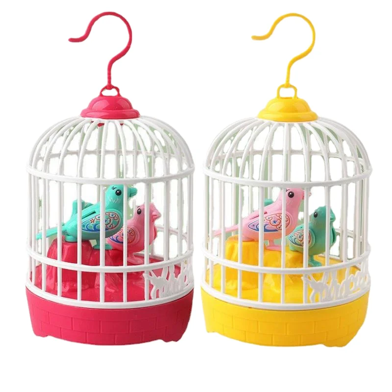 HY Toys cross-border sound control bird cage Tiktok the same street stall simulation cry light induction toy