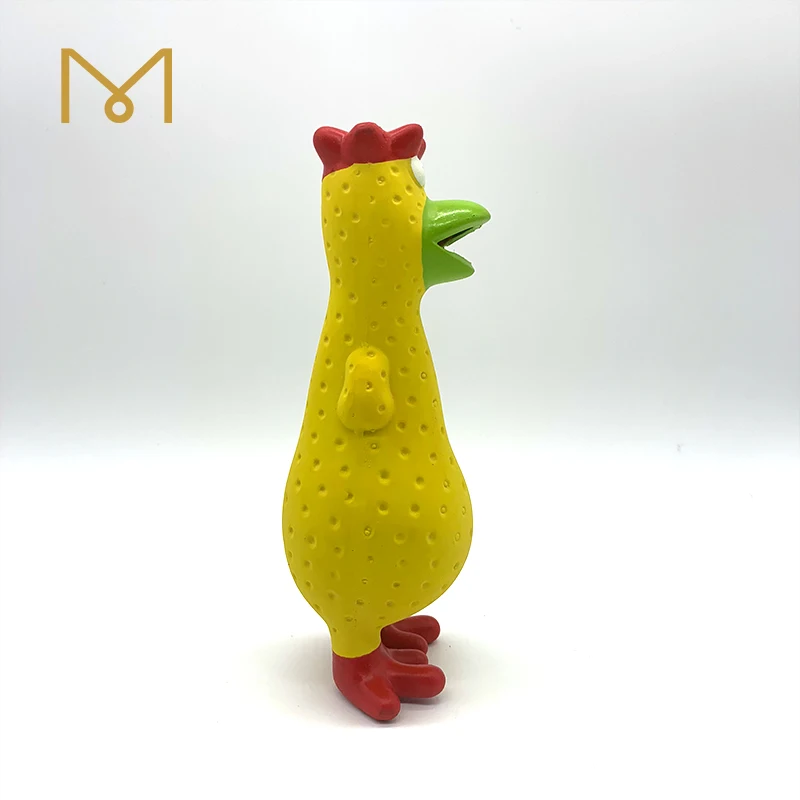 Squeaky Rubber Item Dog Hot selling Latex Aggressive Chewing Screaming Rooster Chicken Play Pet Toy For Medium dogs 2024