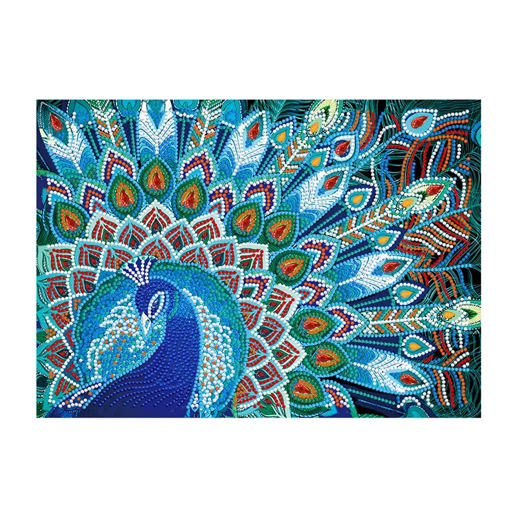 Hot Sell DIY Glowing Crystal Rhinestone 5D Peacock Luminous Diamond Paintings Art Kits for Adults