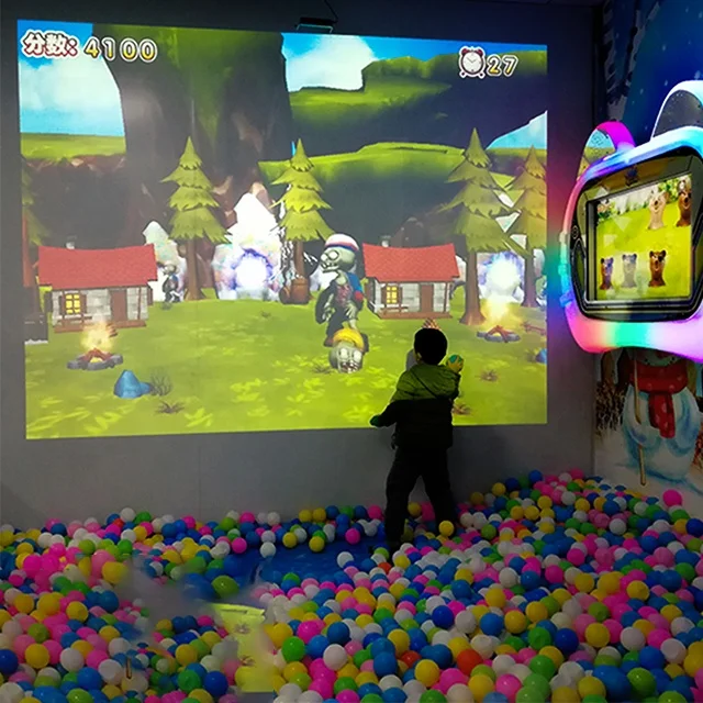 3D interactive wall projector, interactive ball pool game for playground.