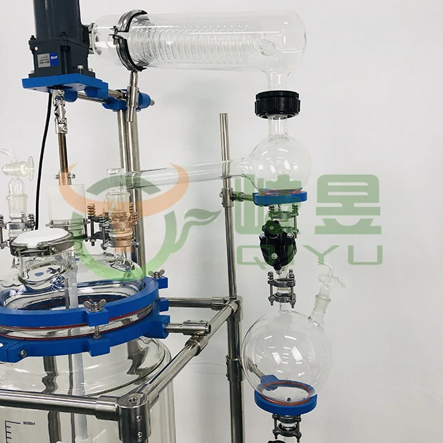 Jacketed glass reactor Perfect For Lab Use Fast Delivery High efficiency condenser 50L 100L 200L hybrid process reactors