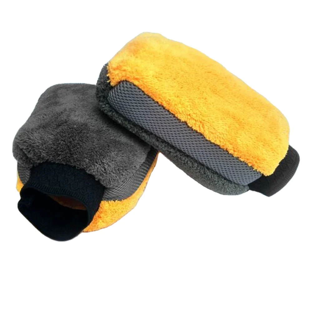 Car Wash Gloves Coral fleece Microfiber Washing Mitt Ultra Soft Thick Double-side Home Cleaning Tool Car Wash Accessories