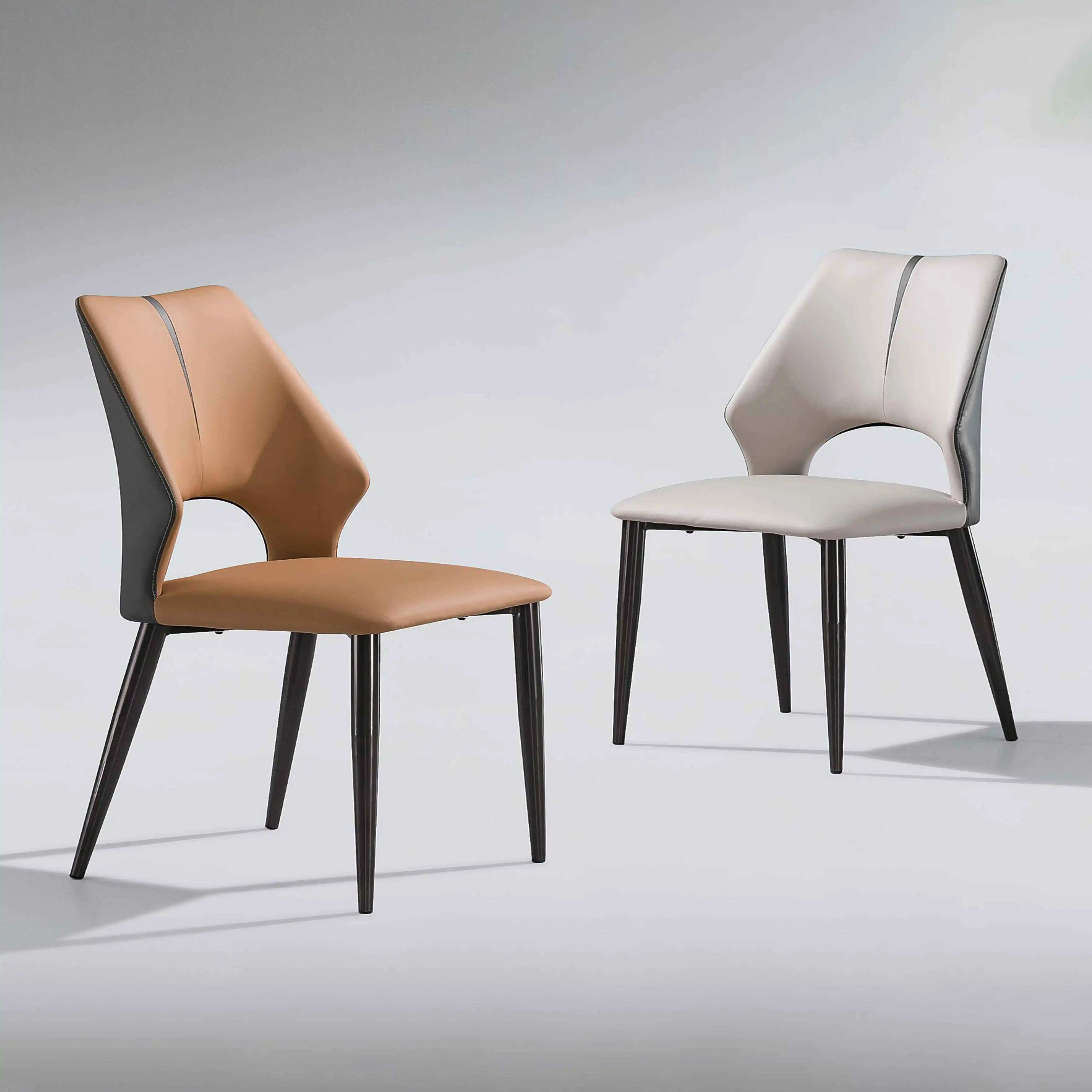 Dining Chairs Scandinavian luxury leather metal indoor wholesale restaurant furniture modern restaurant dining chairs