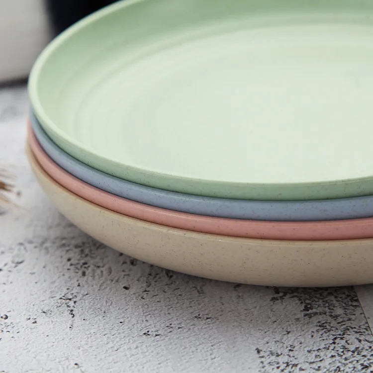 Minimalist Eco-Friendly Disposable Cutlery Tray Made Sustainable Wheat Straw Featuring Color Enamel Back School Fish Dishes