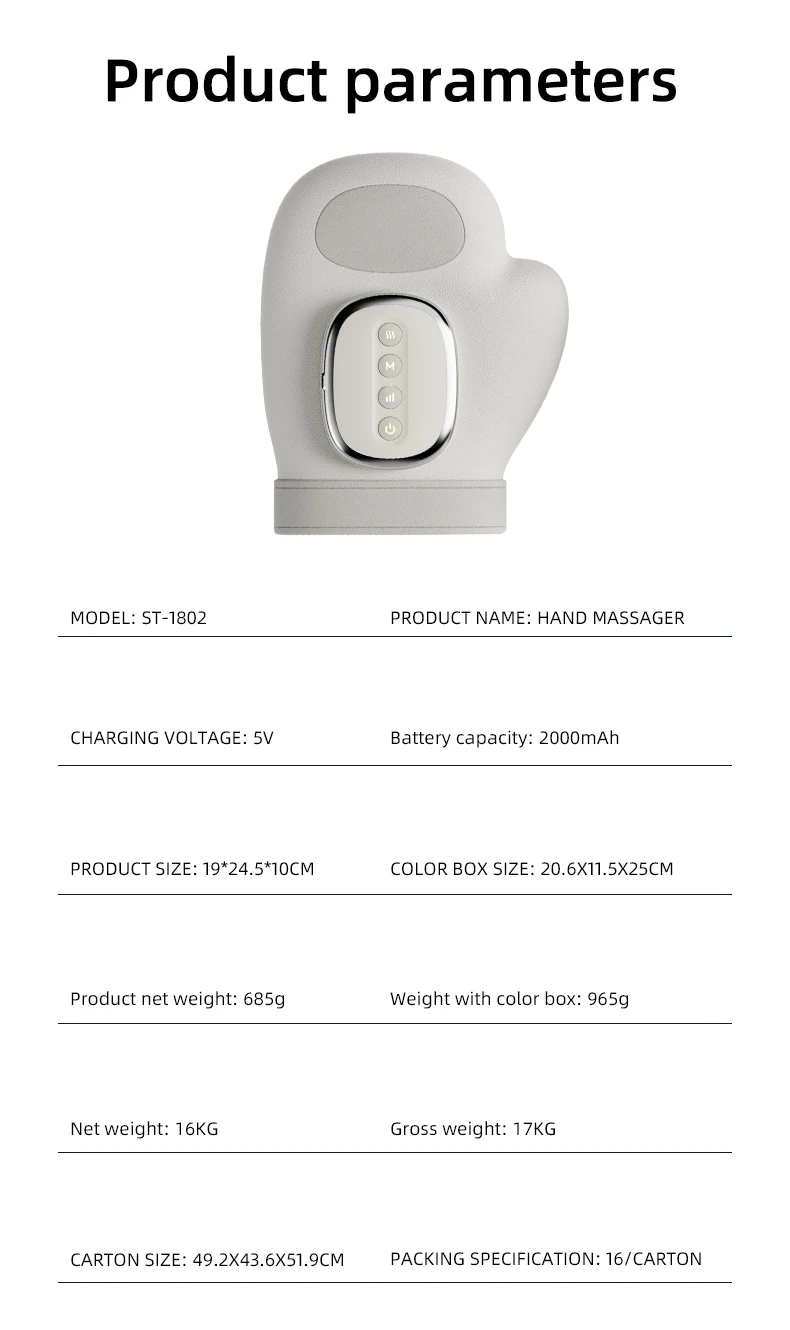 2024 Best Sellers Cordless Electric Compression Air Pressure  Hand Massager With Heat