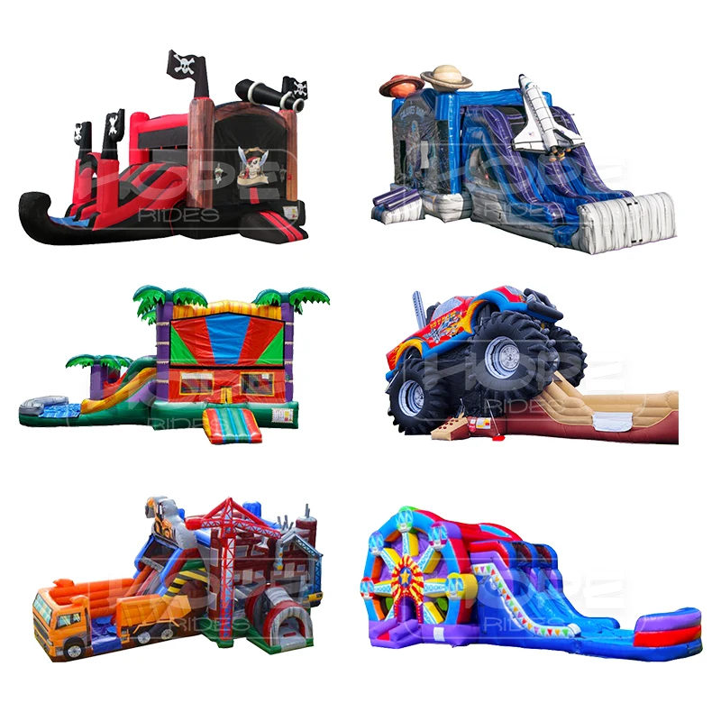 Custom Commercial PVC Party Rental Bouncer Awesome Bouncy Castle Combo Ice Cream Inflatable Bounce Houses with Slide