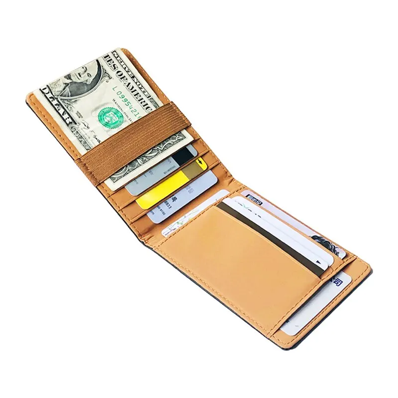 Super Slim Soft Simple Design Cross Board Hot Sell Leather Mini Credit Card Cash Purse Card Holders Men Wallet