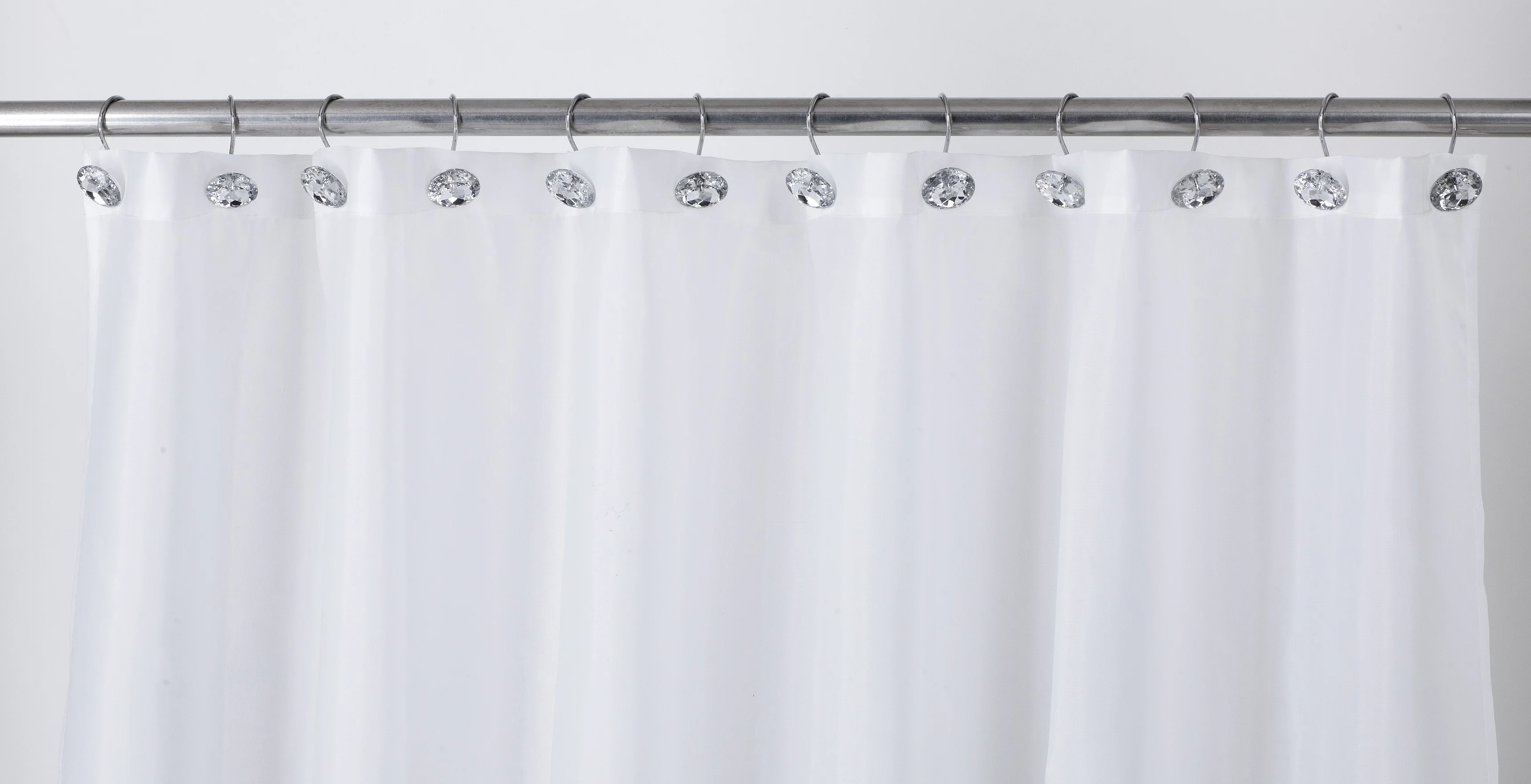 Shower Curtain Bling Hooks Rings Acrylic Decorative Rhinestones Glass Crystal Rolling Bathroom Bath Set of 12 Rings