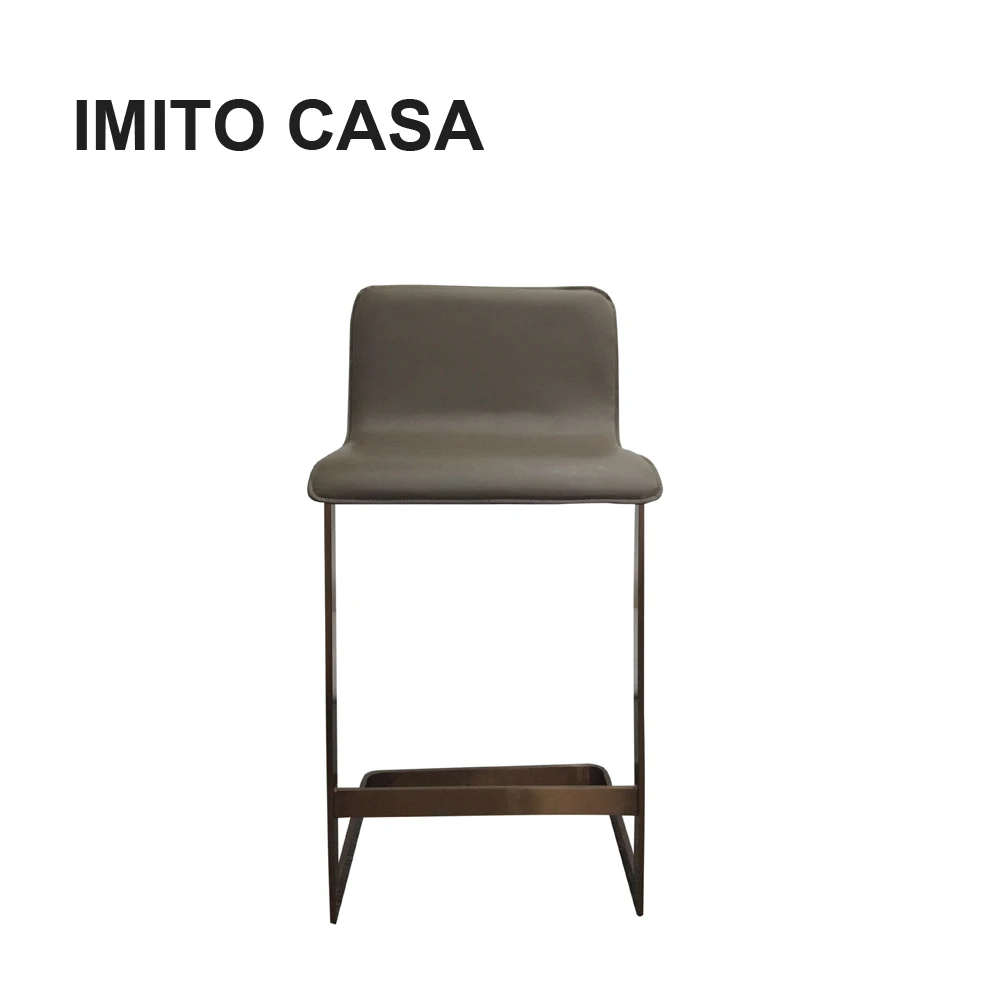 IMITO CASA итальянская роскошная мебель современный Золотой металлический барный стул Европейский Шикарный кожаный барный стул с спинкой простой дизайн