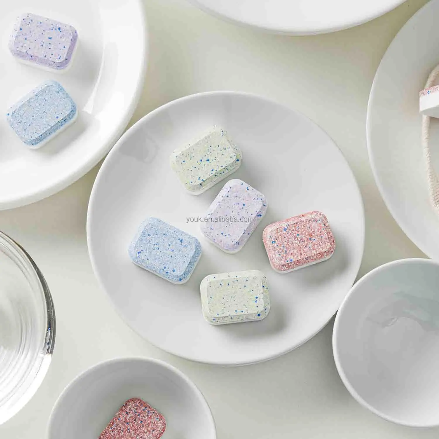 2024 HOT OEM/ODM Sustainable Green Cleaning Thick Grease oil stain removal Dishwasher Tablets eco friendly dishwashing tablets