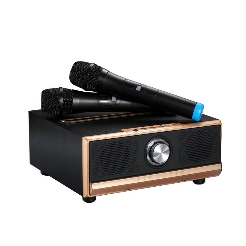 3D объемный беспроводной AUX аудио 1 динамик 2 микрофона Bluetooth 4,2 Система домашнего кинотеатра для домашнего караоке KTV