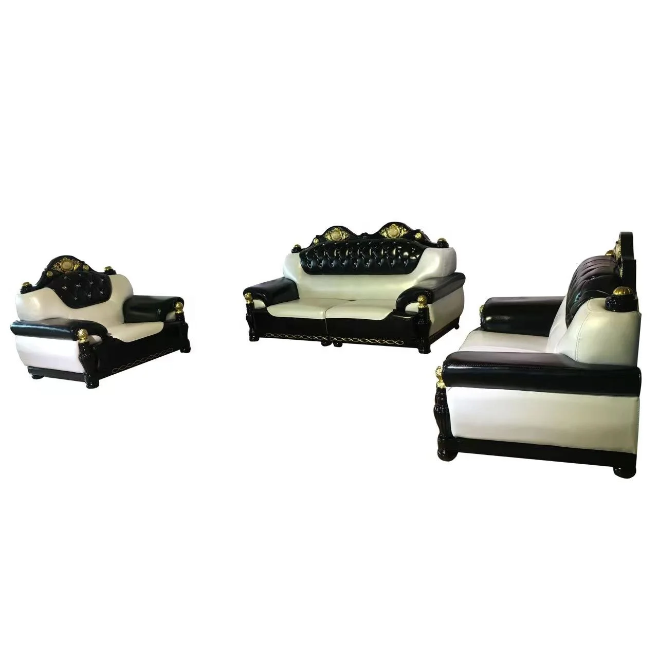 Home furniture luxury export USA door to door  living room  leather sofa 1+2+3