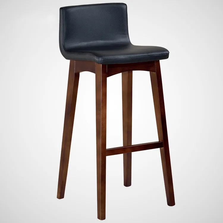 Industry style restaurant PU seat stool wood bar chair