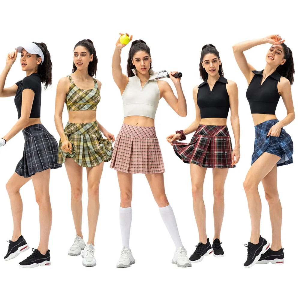 OEM высококачественная одежда для гольфа и тенниса на открытом воздухе, Спортивная быстросохнущая белая плиссированная эластичная теннисная юбка с высокой талией