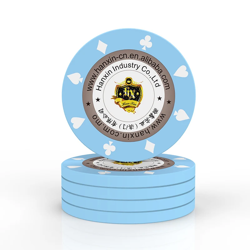 Ready to Ship Plastic Hot stamp Chip 40mm Royal Flush Poker Chips For Roulette