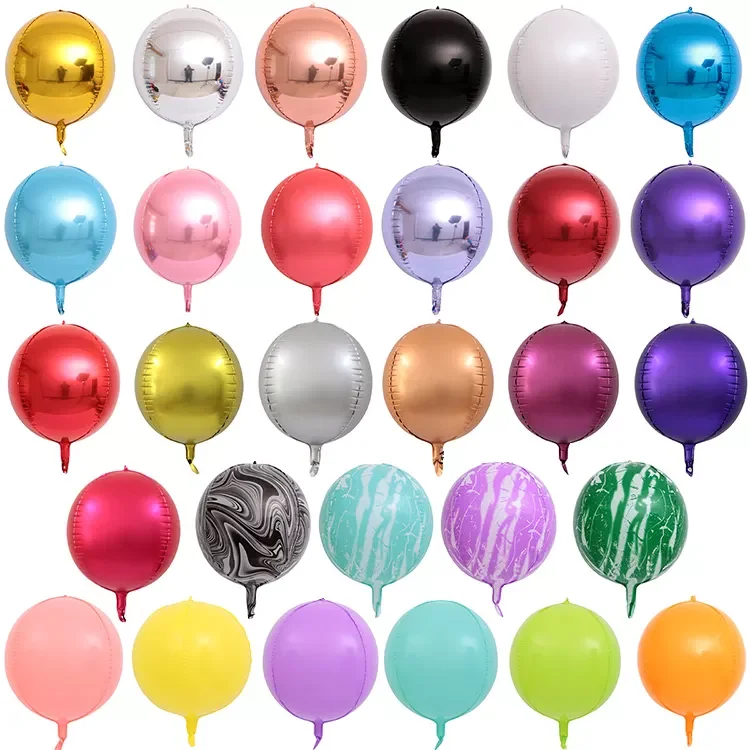 Hot sale  22 inch 4D round Ball Chocolate caramel cream white  4D globos foil helium balloon for wedding /party decoration
