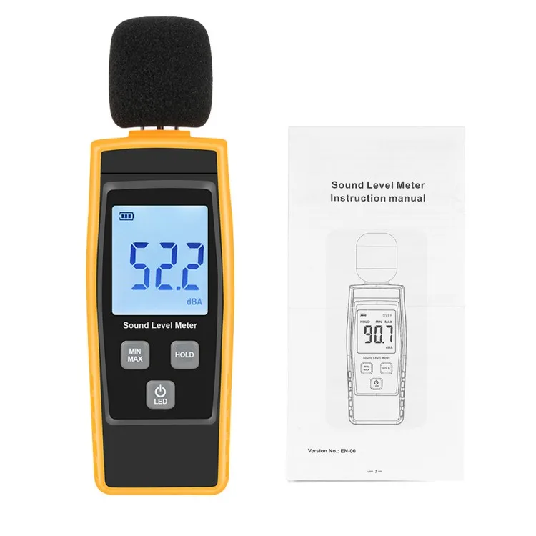 LCD Digital Sound Level Meter DB Meters 30-130dBA Noise Volume Measuring Tool Decibel Monitoring Tester with Max/Min/Data Hold M