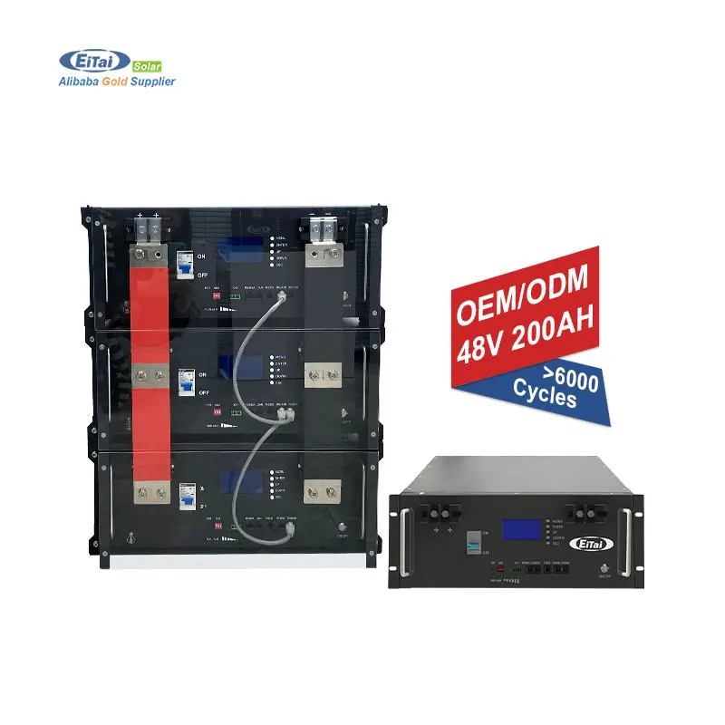 Eitai 20Kwh Batteries 10Kwh Stacked 200Ah 100Ah Lifepo4 Battery Pack Solar Lithium 48V 51.2V Battery Rack