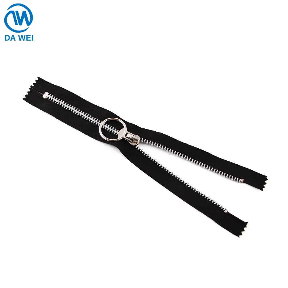 Dawei brand factory wholesale custom #5 metal zipper aluminum metal zipper customized