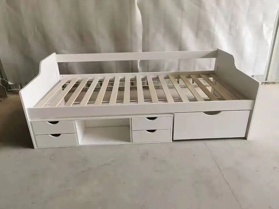 Solid wood white children kids day bed with normal designs for home use king size