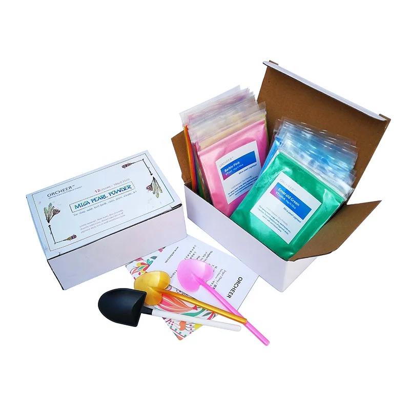 
24 colors mica pearl pigment powder for soap, bath bomb, eye shadow, nail gel, epoxy resin, 10g/color 