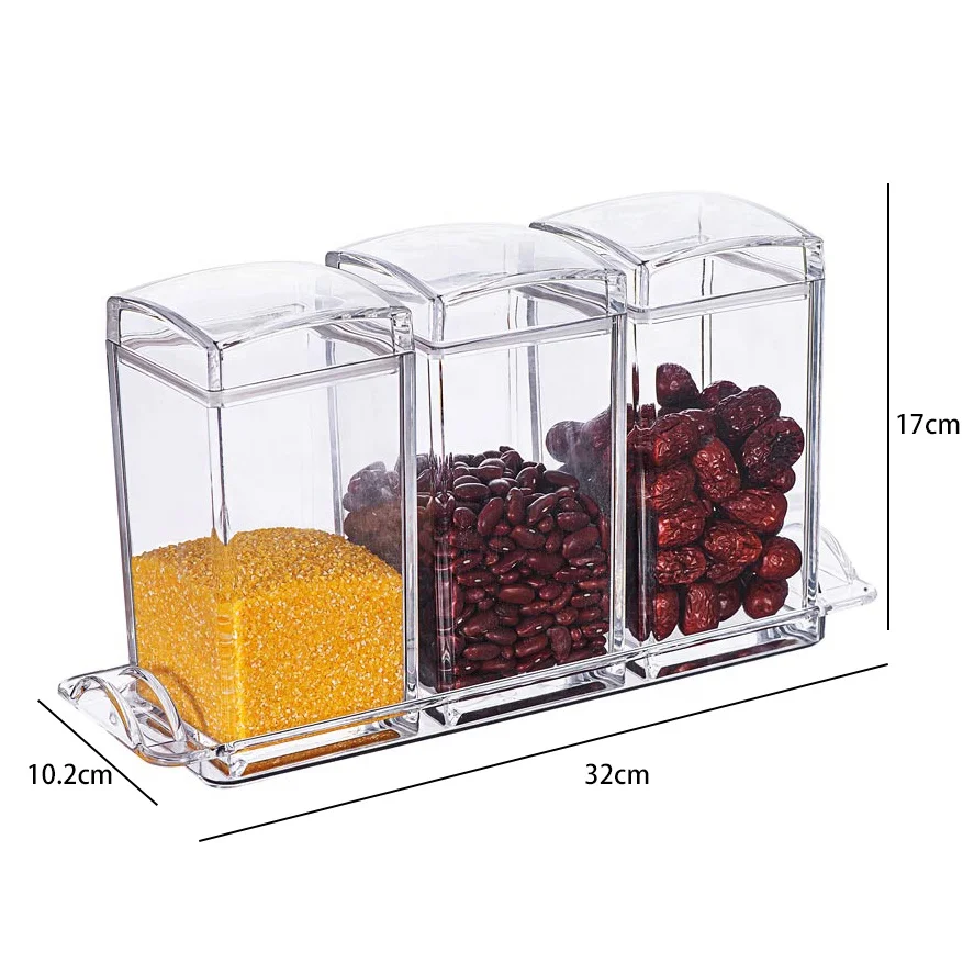 
5830MS3 2100MLHot Selling Plastic Storage Bin Cookie Food Container Cookie Jar Tea Canister Clear Acrylic Kitchen Container 